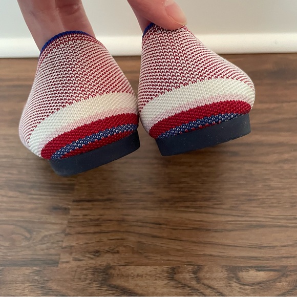 Rothys Retired Red Varsity Stripe Point Flats Sz 7.5 - Picture 13 of 14